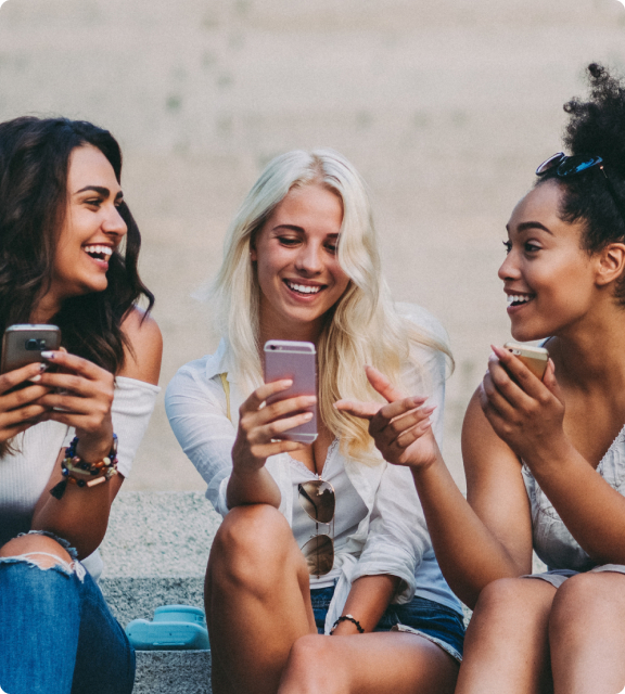 Women searching on a mobile search engine