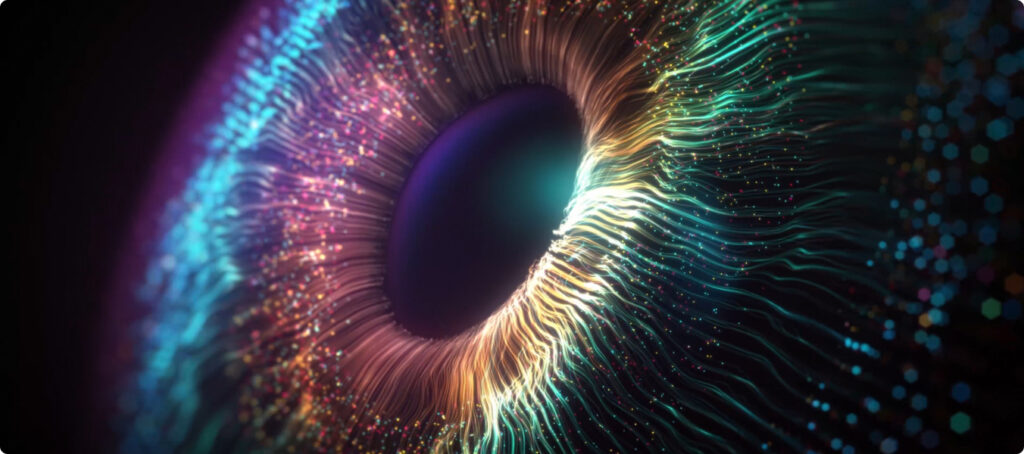 Colorful eyes with a creative graphic style
